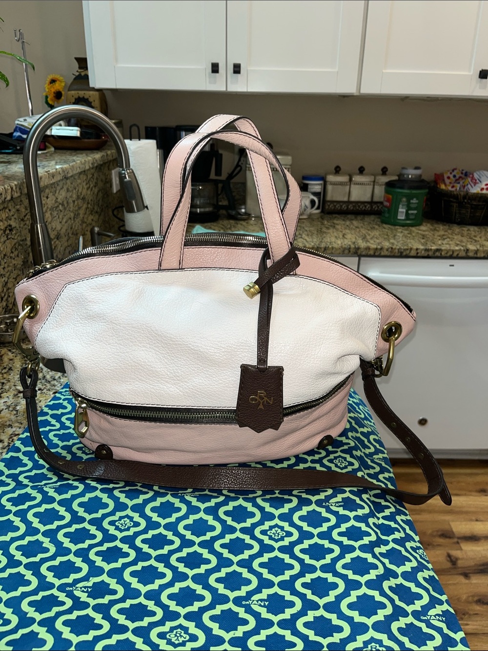EUC Authentic OrYany Cassie Colorblock Pebbled Leather Hobo Handbag